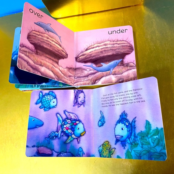 RAINBOW FISH VINTAGE HARDCOVER BOARD BOOK BUNDLE OF 2 MARCUS PFISTER 1996 & 2005 - Picture 8 of 14